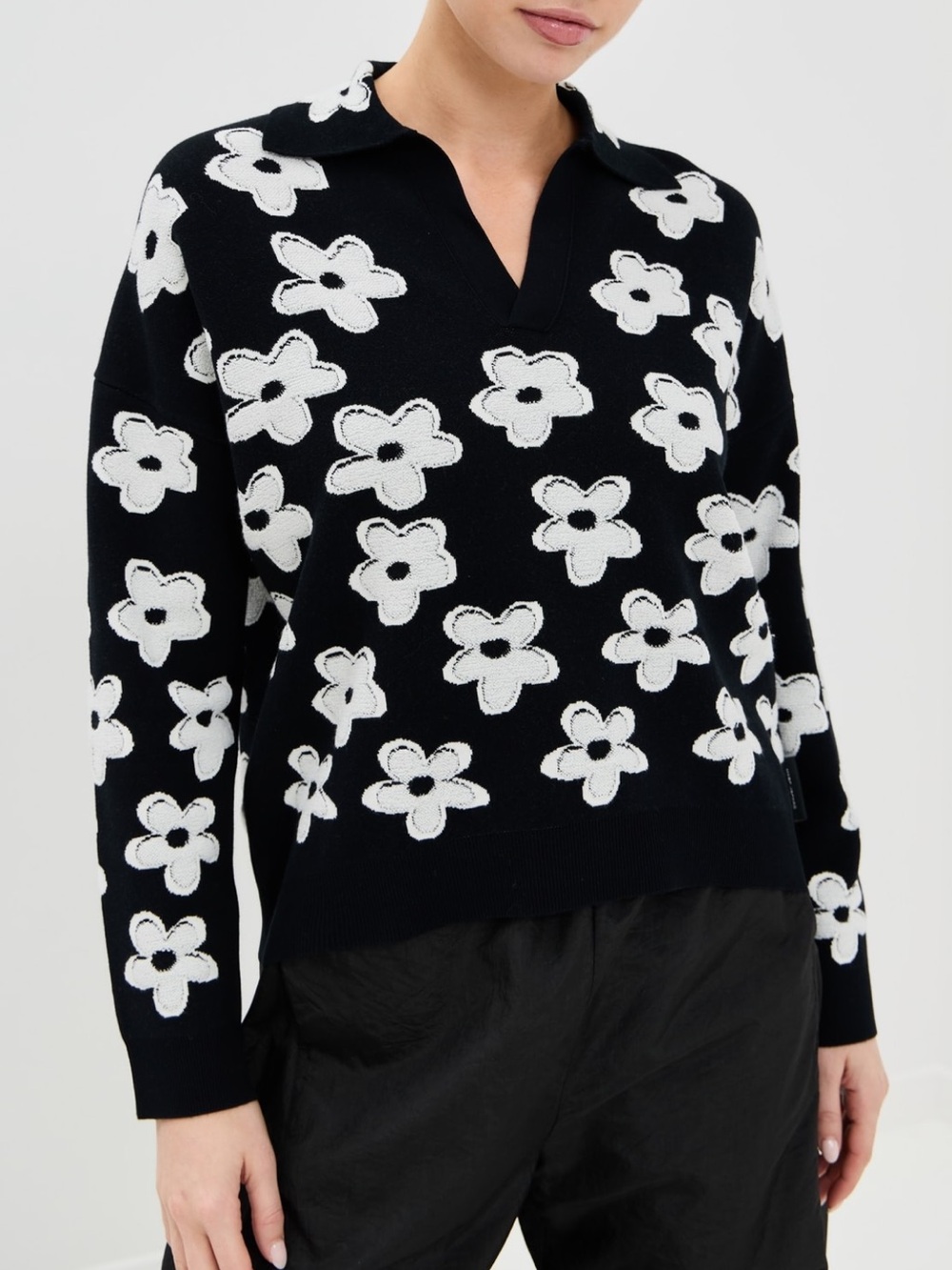 Marc Jacobs Women’s 'Daisy Jacquard' Polo Sweater Shirt Size XS
